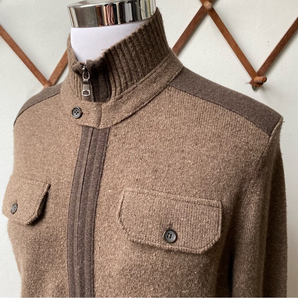 Banana Republic Wool Knit Brown Sweater Jacket - Picture 3 of 12